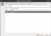 Choose root partition