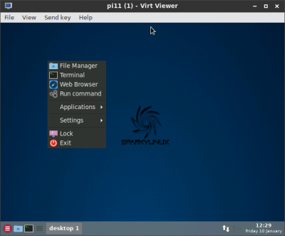 Sparky ARM Edition in Virt Manager