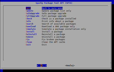 Sparky Package Tool APT